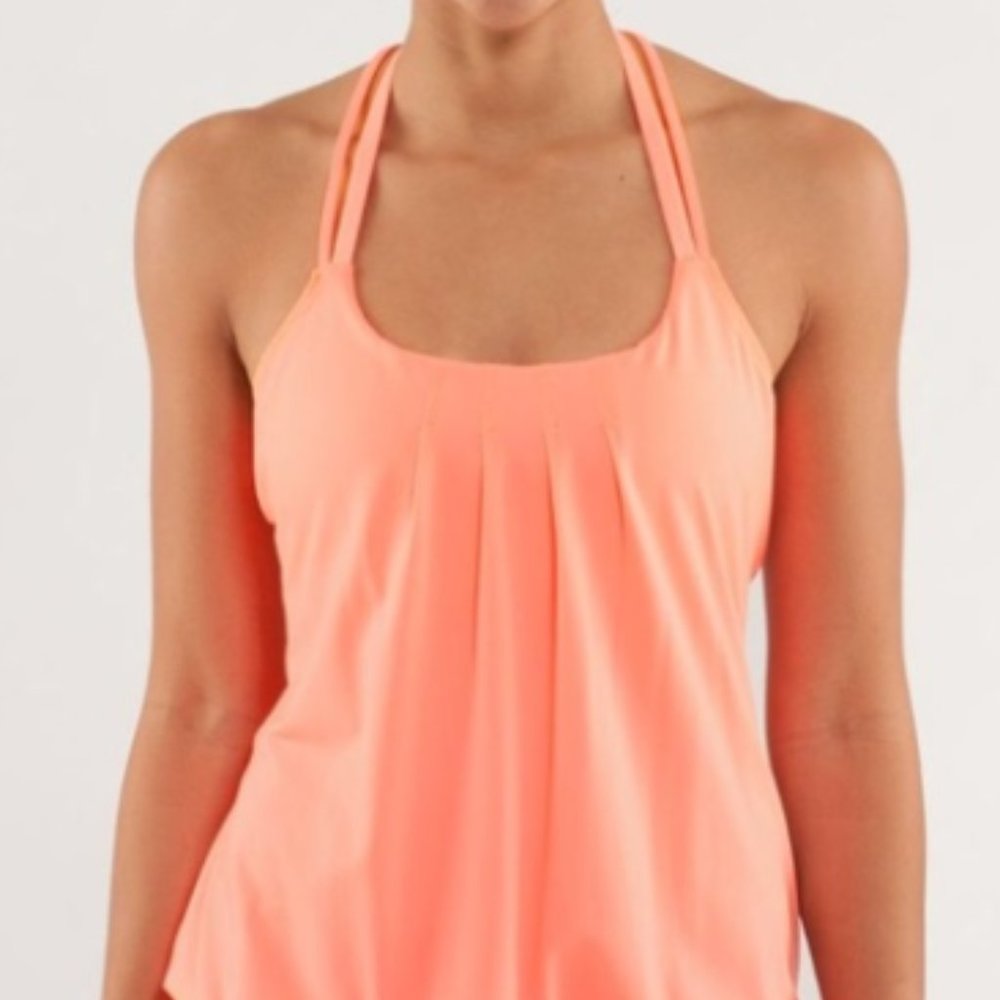 Lululemon Flow and Go Tank Size 6 Orange/Coral
